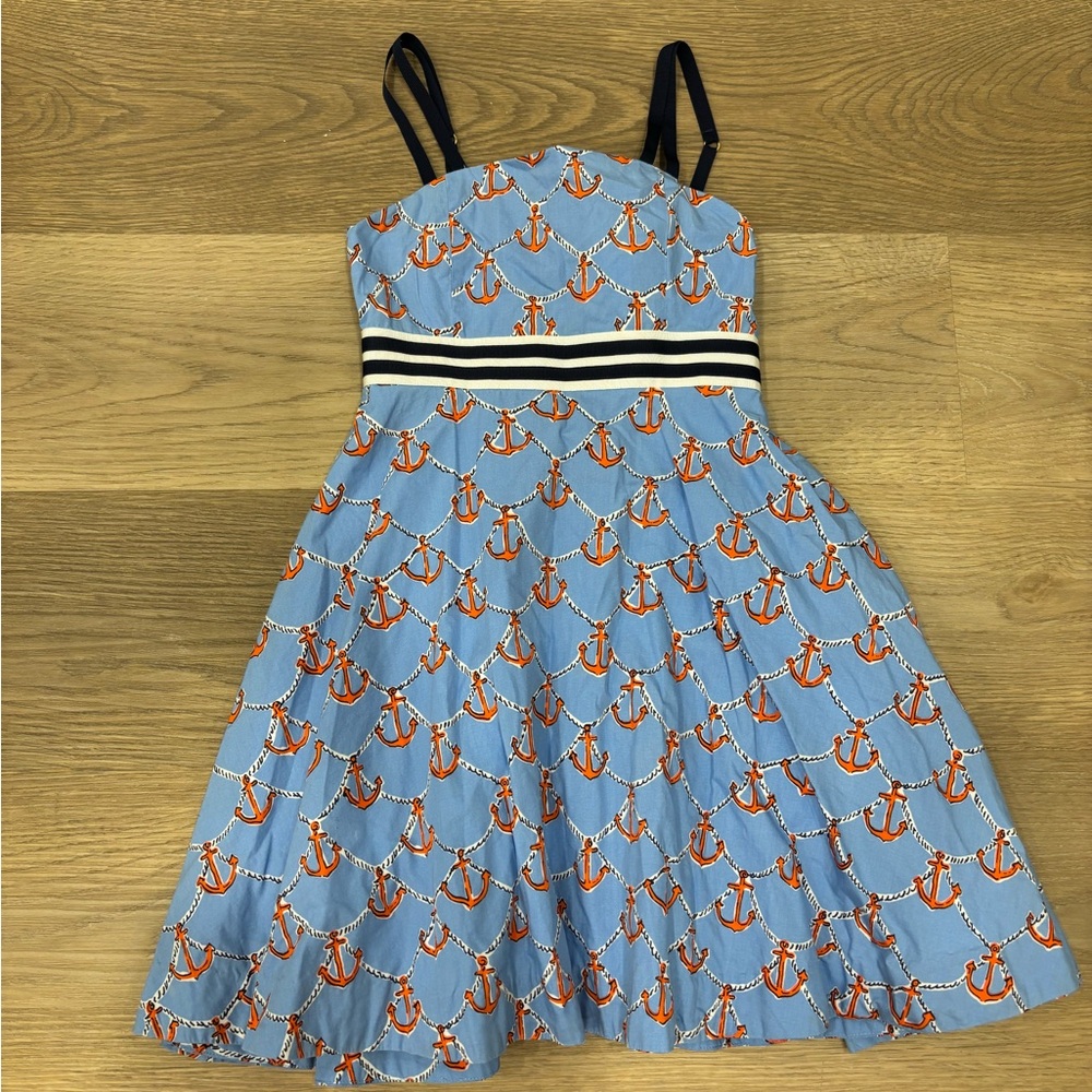 Lilly Pulitzer Blue and Orange Anchor Dress
